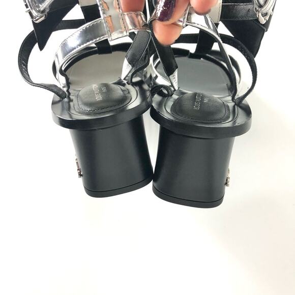 NEW Louis Vuitton Fornasetti 2021 LV Monogrammed Peplum Block Heel Sandals 35.5 - Picture 7 of 12